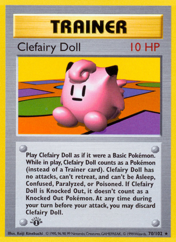 Clefairy Doll (70/102) (Shadowless) [Base Set 1st Edition] | Gear Gaming Fayetteville