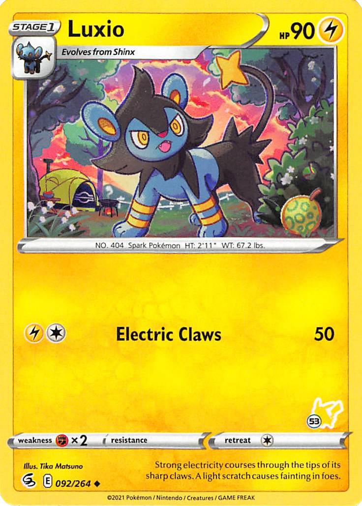 Luxio (092/264) (Pikachu Stamp #53) [Battle Academy 2022] | Gear Gaming Fayetteville