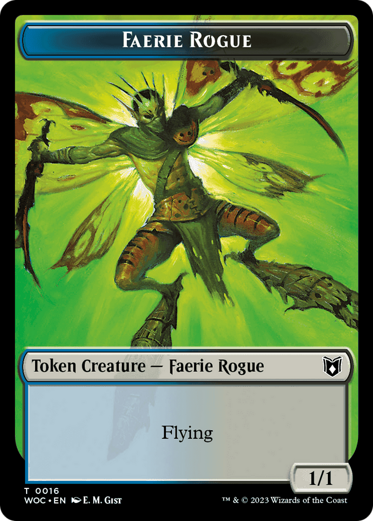 Faerie Rogue // Faerie (0016) Double-Sided Token [Wilds of Eldraine Commander Tokens] | Gear Gaming Fayetteville