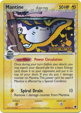 Mantine (20/101) (Delta Species) (Stamped) [EX: Dragon Frontiers] | Gear Gaming Fayetteville