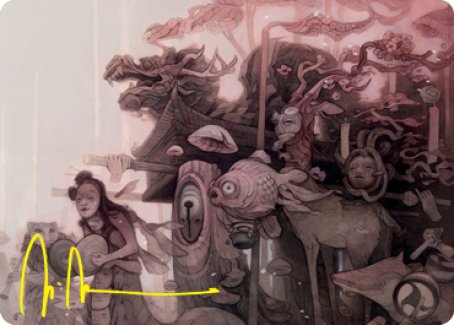 March of Burgeoning Life Art Card (Gold-Stamped Signature) [Kamigawa: Neon Dynasty Art Series] | Gear Gaming Fayetteville