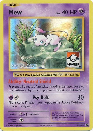 Mew (53/108) (League Promo 2nd Place) [XY: Evolutions] | Gear Gaming Fayetteville