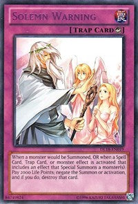 Solemn Warning (Purple) [Duelist League Promo] [DL18-EN019] | Gear Gaming Fayetteville