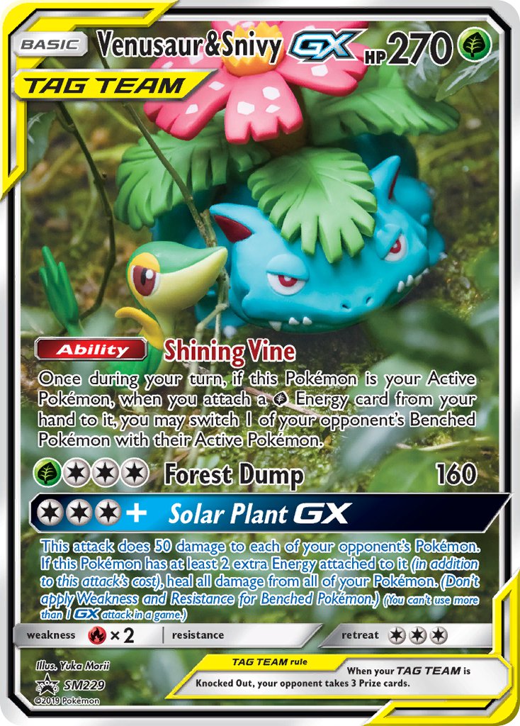 Venusaur & Snivy GX (SM229) [Sun & Moon: Black Star Promos] | Gear Gaming Fayetteville