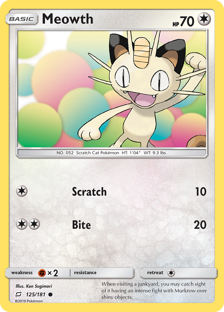 Meowth (125/181) [Sun & Moon: Team Up] | Gear Gaming Fayetteville