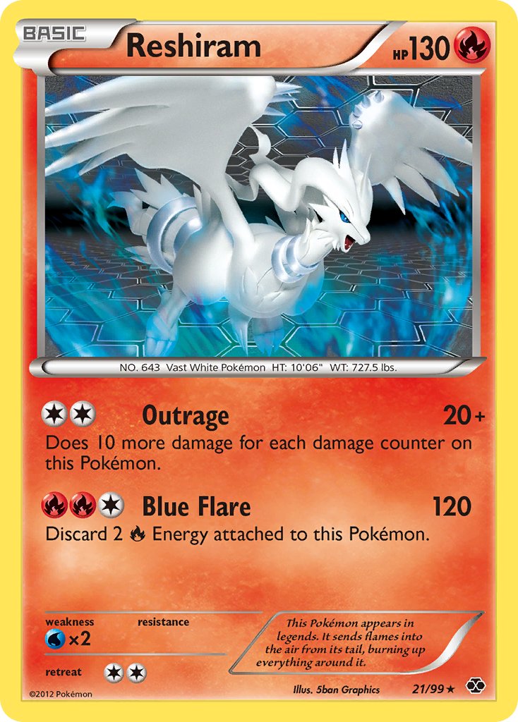 Reshiram (21/99) (Theme Deck Exclusive) [Black & White: Next Destinies] | Gear Gaming Fayetteville