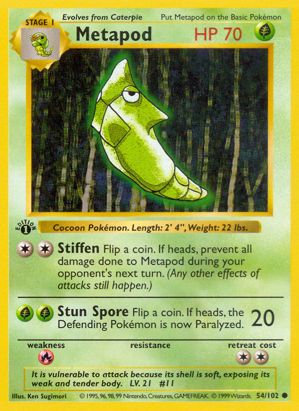 Metapod (54/102) (Shadowless) [Base Set 1st Edition] | Gear Gaming Fayetteville