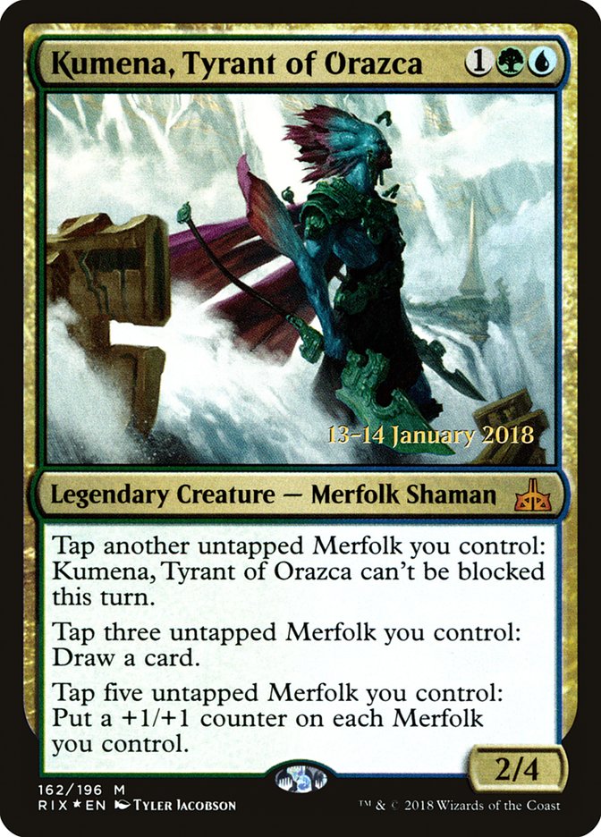 Kumena, Tyrant of Orazca [Rivals of Ixalan Prerelease Promos] | Gear Gaming Fayetteville