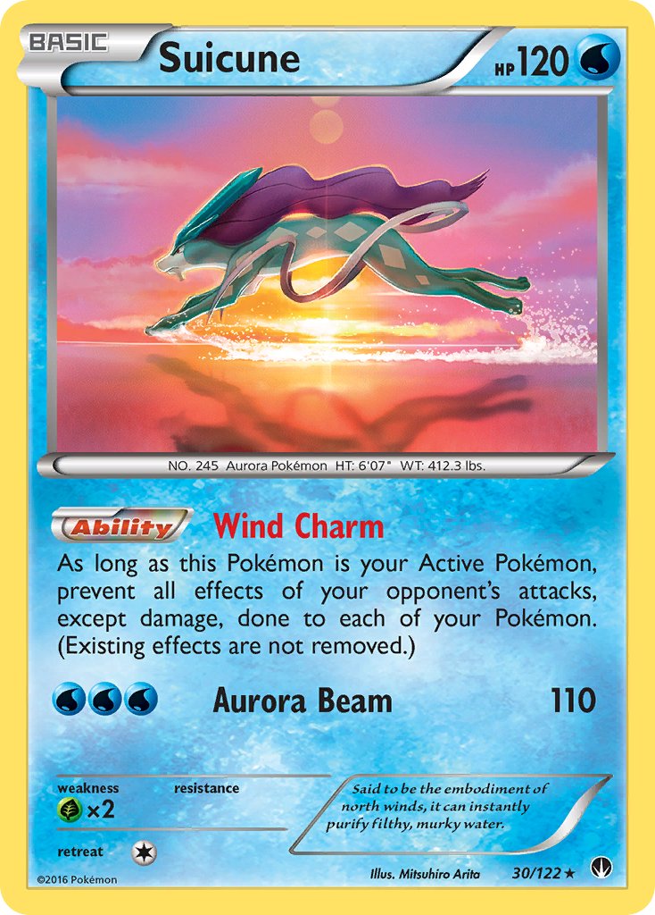 Suicune (30/122) (Cosmos Holo) (Blister Exclusive) [XY: BREAKpoint] | Gear Gaming Fayetteville