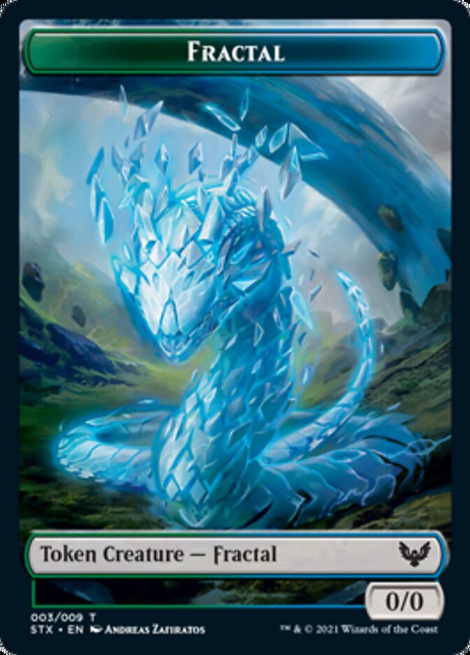 Elemental // Fractal Double-Sided Token [Strixhaven: School of Mages Tokens] | Gear Gaming Fayetteville