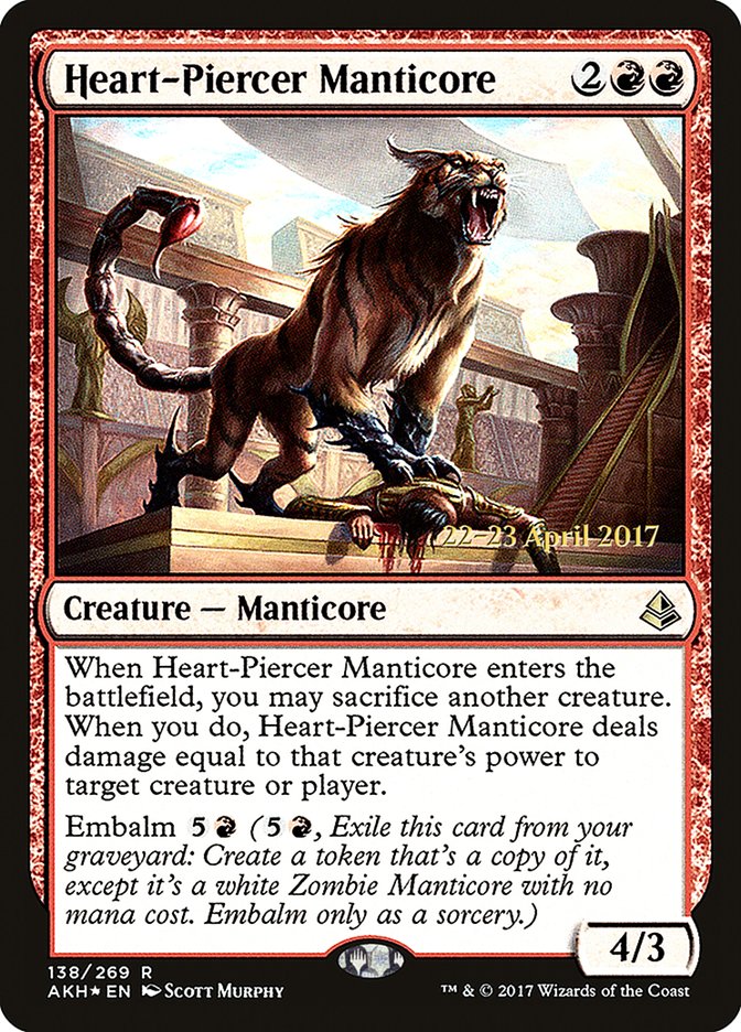 Heart-Piercer Manticore [Amonkhet Prerelease Promos] | Gear Gaming Fayetteville