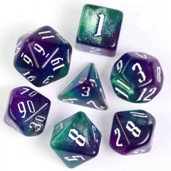 Blue/Purple/Green Glitter 7pcs Dice Set | Gear Gaming Fayetteville