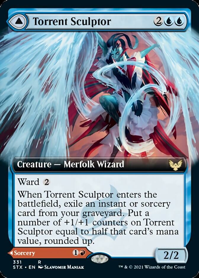 Torrent Sculptor // Flamethrower Sonata (Extended Art) [Strixhaven: School of Mages] | Gear Gaming Fayetteville