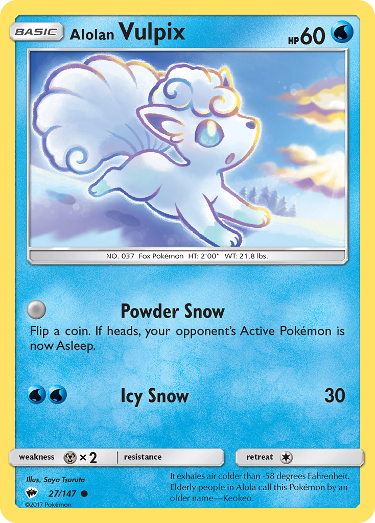 Alolan Vulpix (27/147) [Sun & Moon: Burning Shadows] | Gear Gaming Fayetteville