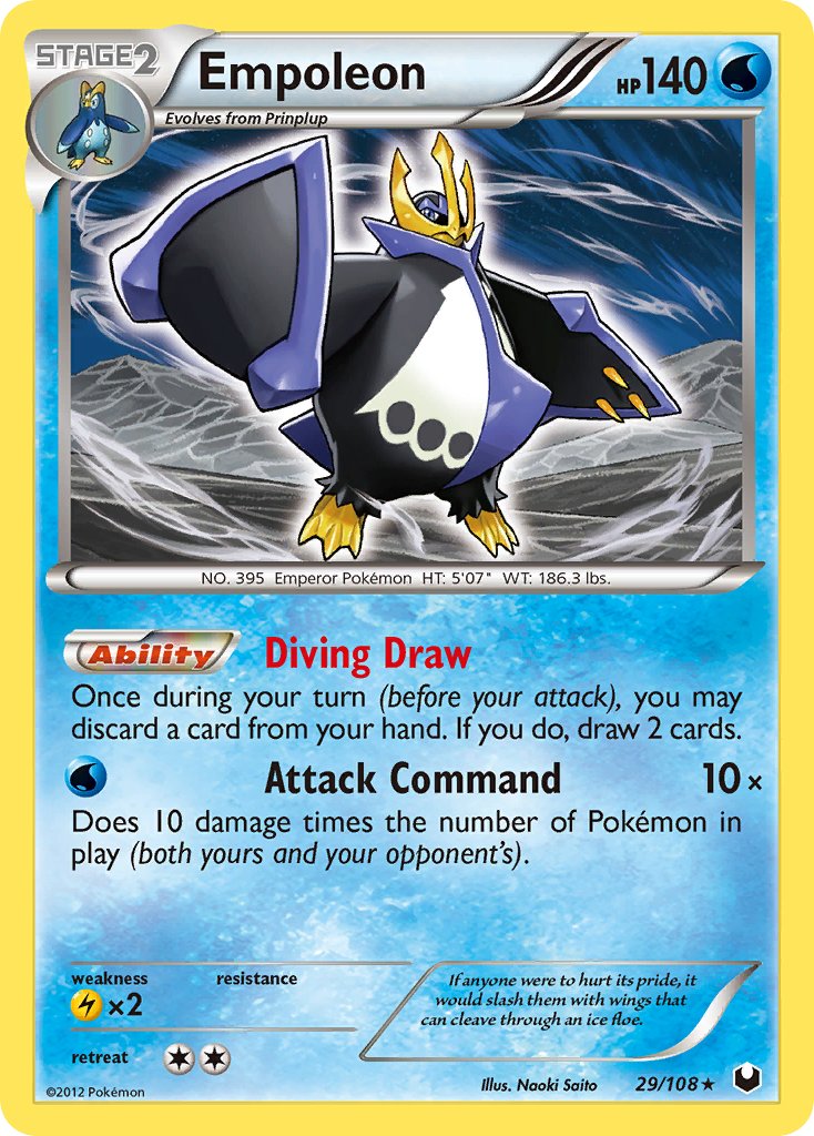 Empoleon (29/108) (Battle Arena Deck Exclusive) (Theme Deck Exclusive) [Black & White: Dark Explorers] | Gear Gaming Fayetteville