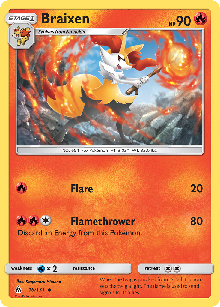 Braixen (16/131) [Sun & Moon: Forbidden Light] | Gear Gaming Fayetteville