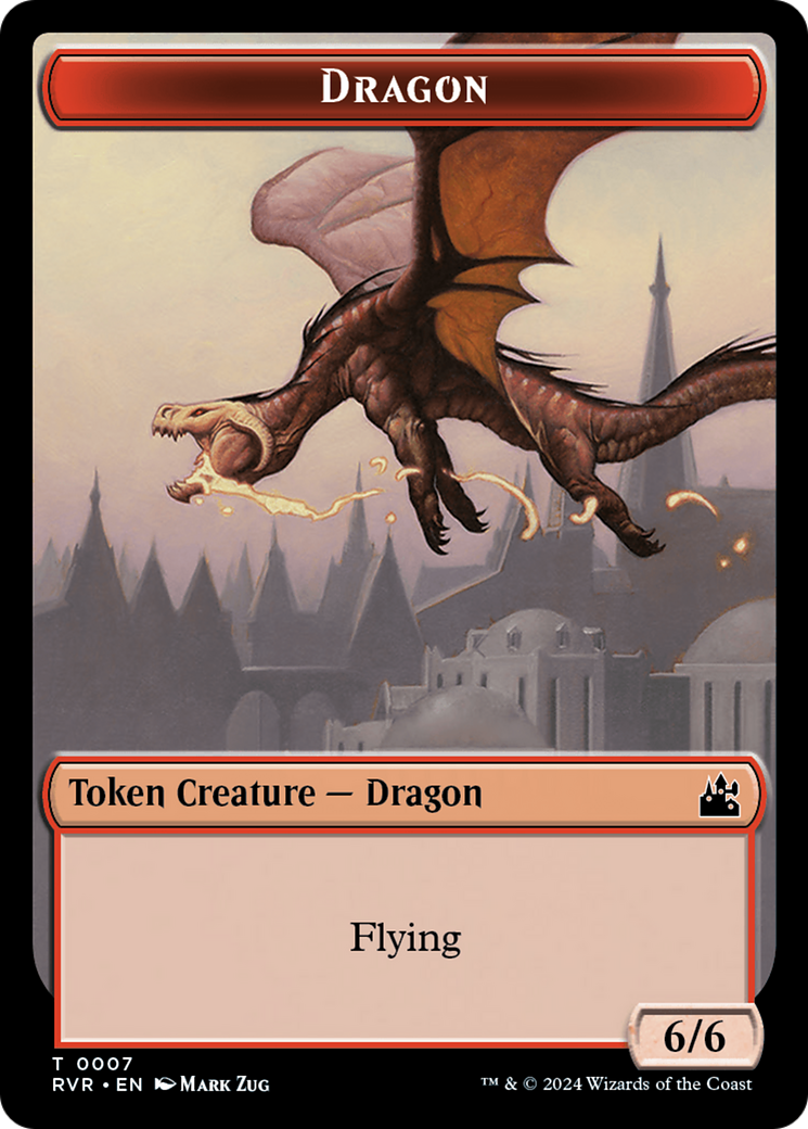 Spirit (0018) // Dragon Double-Sided Token [Ravnica Remastered Tokens] | Gear Gaming Fayetteville