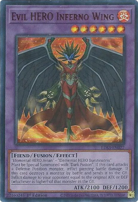 Evil HERO Inferno Wing (Red) [LDS3-EN027] Ultra Rare | Gear Gaming Fayetteville