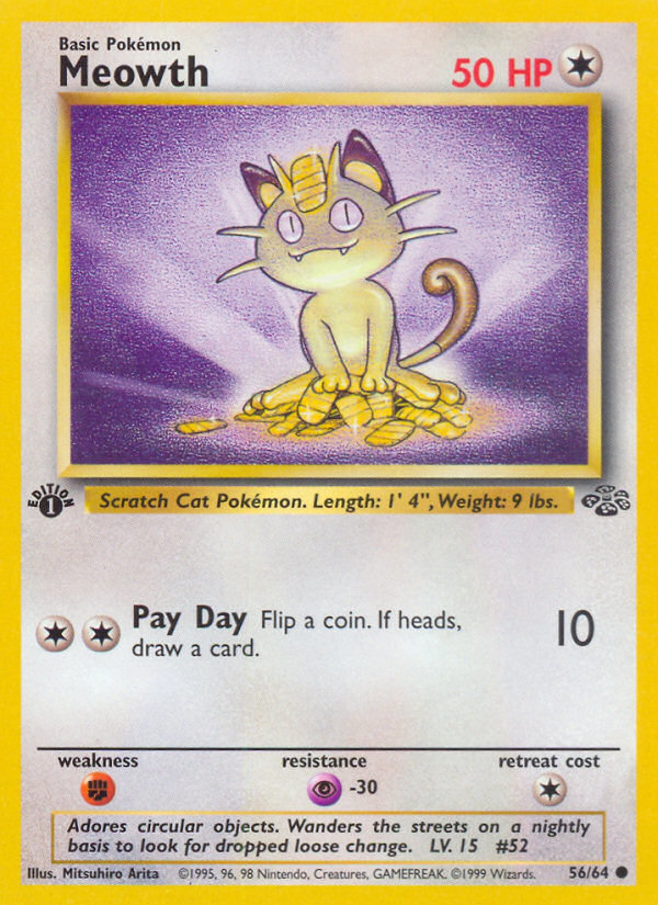 Meowth (56/64) [Jungle 1st Edition] | Gear Gaming Fayetteville