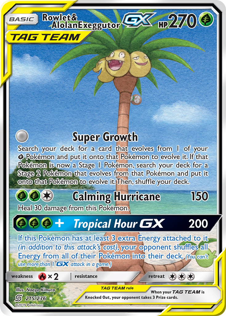 Rowlet & Alolan Exeggutor GX (215/236) [Sun & Moon: Unified Minds] | Gear Gaming Fayetteville