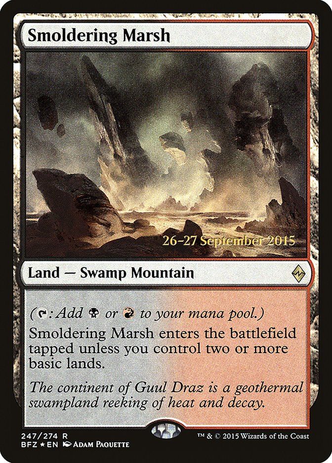 Smoldering Marsh [Battle for Zendikar Prerelease Promos] | Gear Gaming Fayetteville