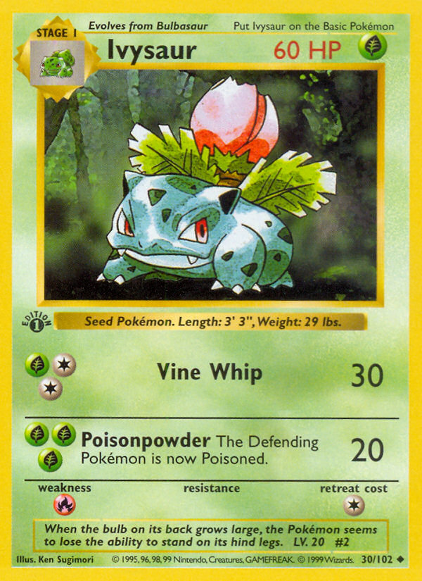 Ivysaur (30/102) (Shadowless) [Base Set 1st Edition] | Gear Gaming Fayetteville