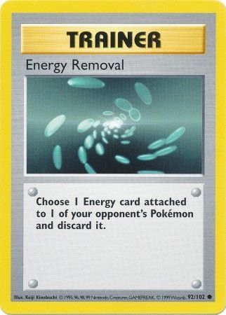 Energy Removal (92/102) [Base Set Shadowless Unlimited] | Gear Gaming Fayetteville