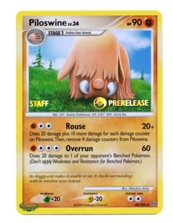 Piloswine (46/100) (Staff Prerelease Promo) [Nintendo: Black Star Promos] | Gear Gaming Fayetteville