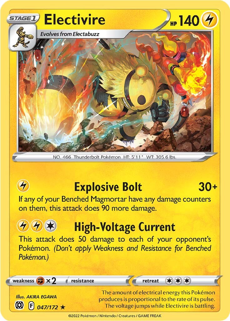 Electivire (047/172) [Sword & Shield: Brilliant Stars] | Gear Gaming Fayetteville