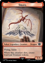 Smaug // Food (0023) Double-Sided Token (Surge Foil) [The Lord of the Rings: Tales of Middle-Earth Tokens] | Gear Gaming Fayetteville