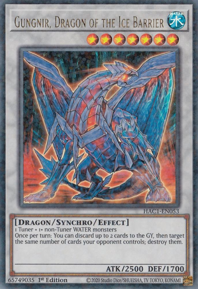 Gungnir, Dragon of the Ice Barrier (Duel Terminal) [HAC1-EN053] Parallel Rare | Gear Gaming Fayetteville