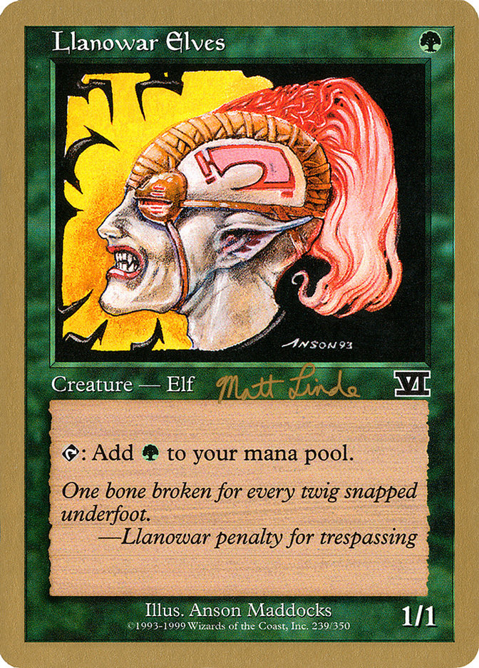 Llanowar Elves (Matt Linde) [World Championship Decks 1999] | Gear Gaming Fayetteville