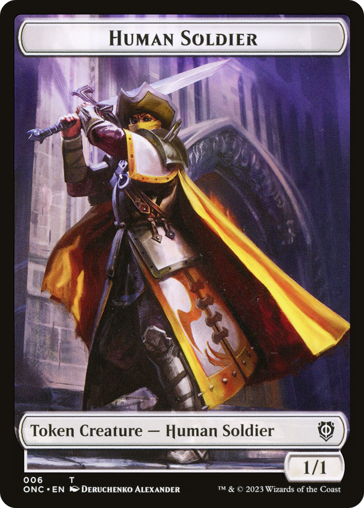 Human Soldier // Elephant Double-Sided Token [Phyrexia: All Will Be One Commander Tokens] | Gear Gaming Fayetteville