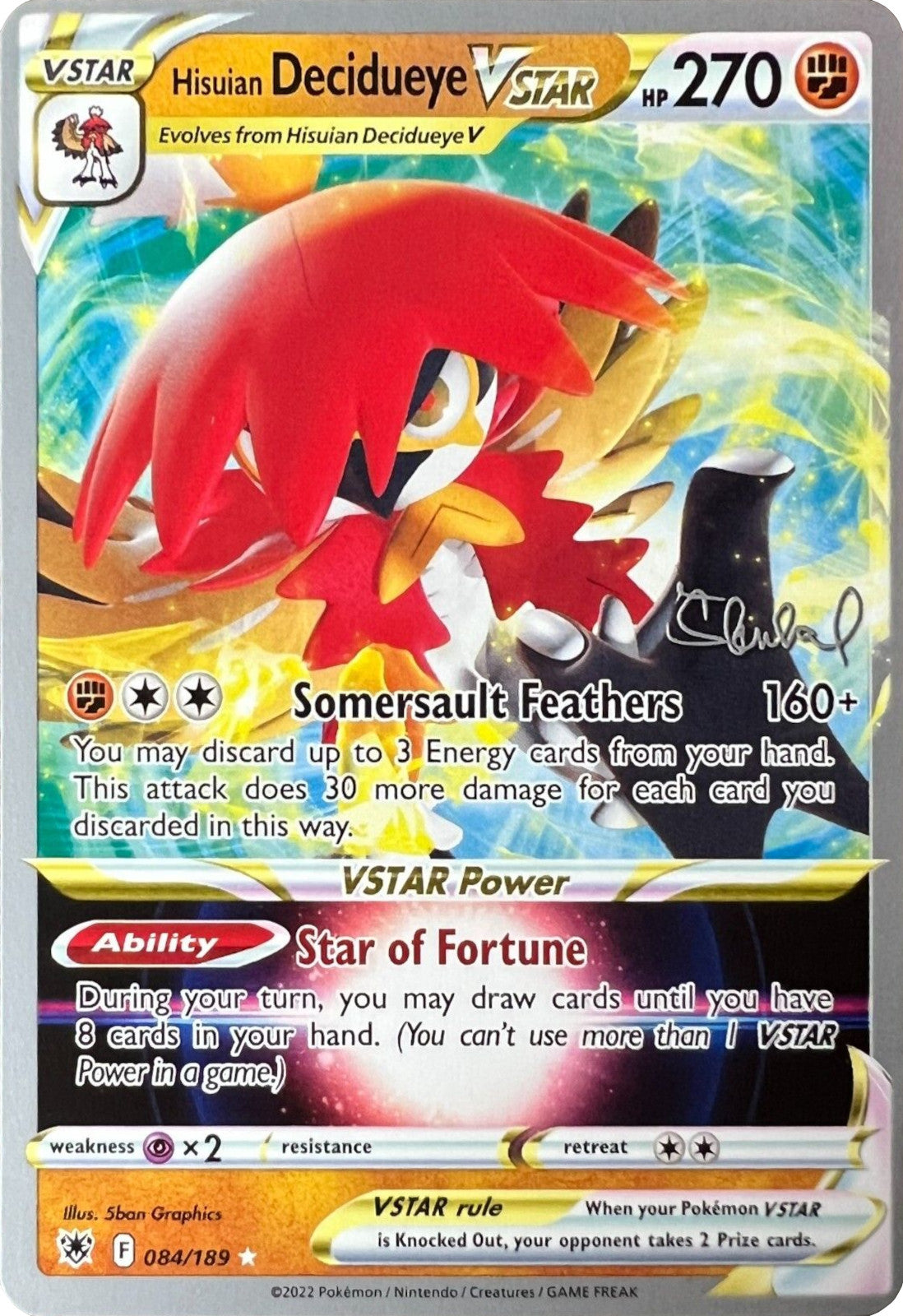 Hisuian Decidueye VSTAR (084/189) (ADP - Ondrej Skubal) [World Championships 2022] | Gear Gaming Fayetteville