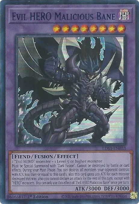 Evil HERO Malicious Bane (Blue) [LDS3-EN033] Ultra Rare | Gear Gaming Fayetteville