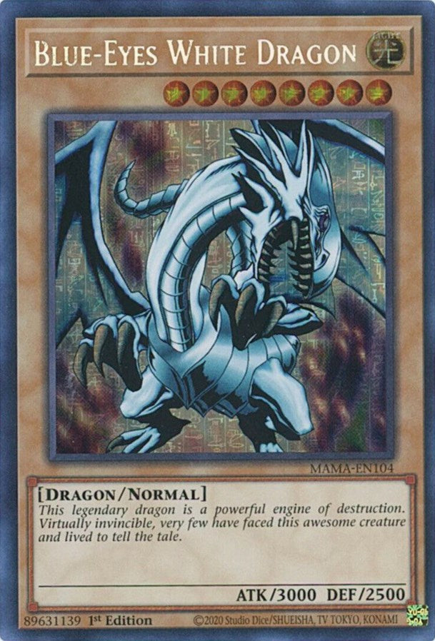 Blue-Eyes White Dragon [MAMA-EN104] Secret Pharaoh's Rare | Gear Gaming Fayetteville