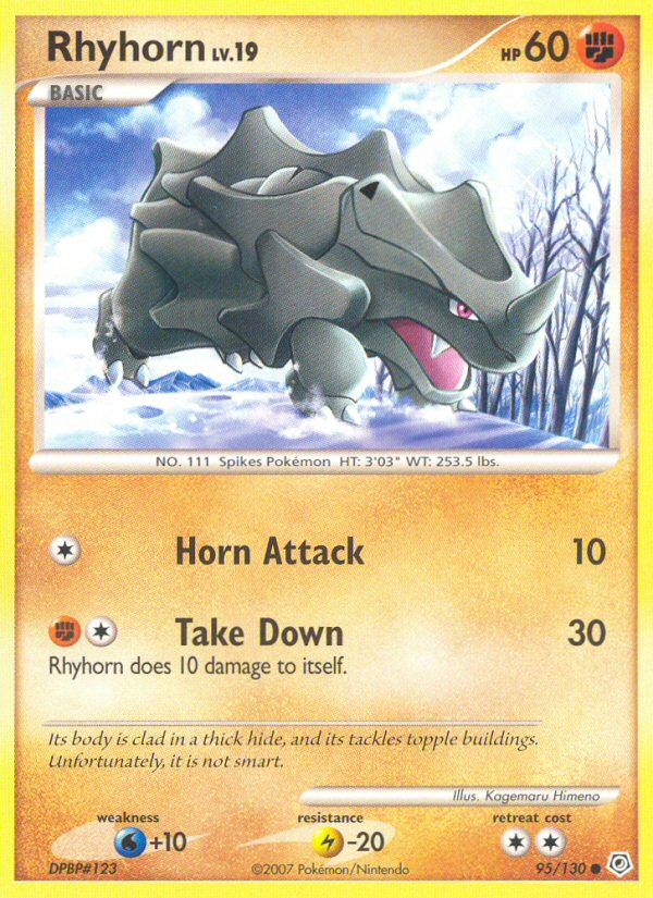 Rhyhorn (95/130) [Diamond & Pearl: Base Set] | Gear Gaming Fayetteville