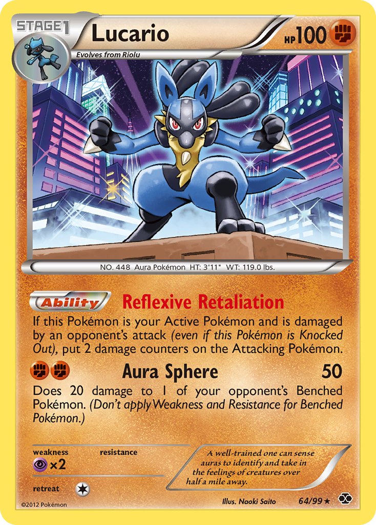 Lucario (64/99) (Cosmos Holo) (Blister Exclusive) [Black & White: Next Destinies] | Gear Gaming Fayetteville