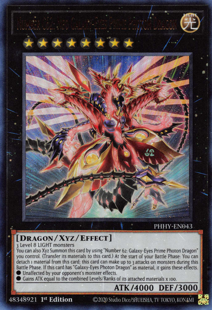 Number C62: Neo Galaxy-Eyes Prime Photon Dragon [PHHY-EN043] Ultra Rare | Gear Gaming Fayetteville
