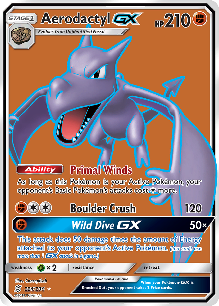 Aerodactyl GX (224/236) [Sun & Moon: Unified Minds] | Gear Gaming Fayetteville