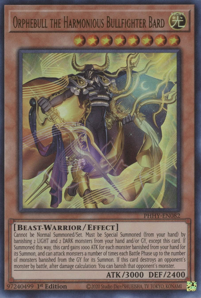 Orphebull the Harmonious Bullfighter Bard [PHHY-EN082] Ultra Rare | Gear Gaming Fayetteville