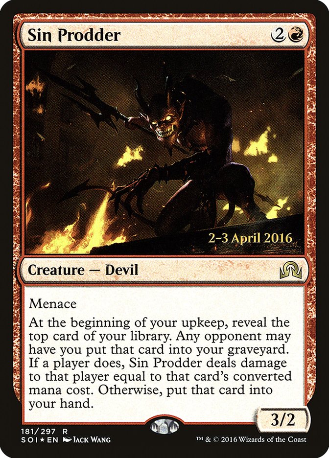 Sin Prodder [Shadows over Innistrad Prerelease Promos] | Gear Gaming Fayetteville