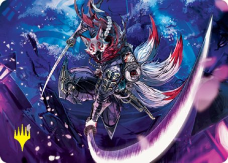Blade-Blizzard Kitsune Art Card (Gold-Stamped Signature) [Kamigawa: Neon Dynasty Art Series] | Gear Gaming Fayetteville