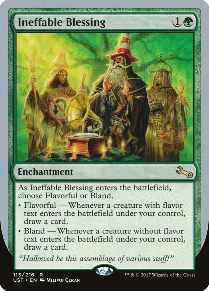 Ineffable Blessing ("choose Flavorful or Bland") [Unstable] | Gear Gaming Fayetteville