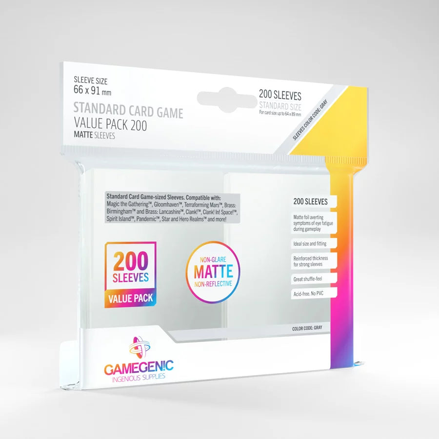 Standard Card Game Value Pack 200 Matte Sleeves | Gear Gaming Fayetteville