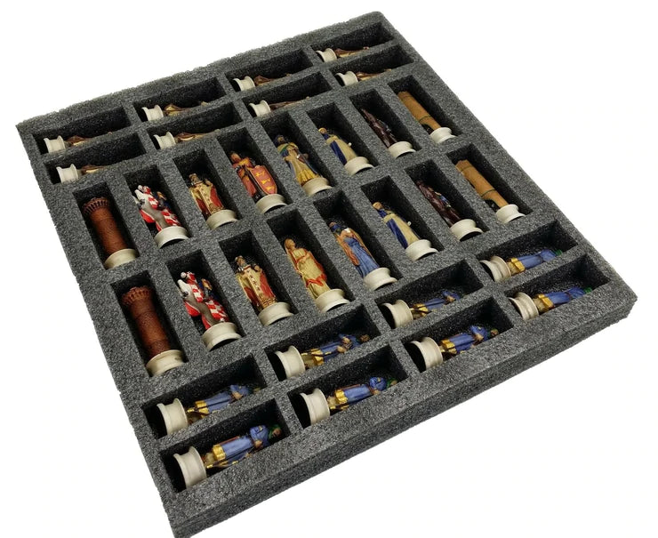 Arabian Crusades Resin Chess Set on Cherry Stained Chest | Gear Gaming Fayetteville