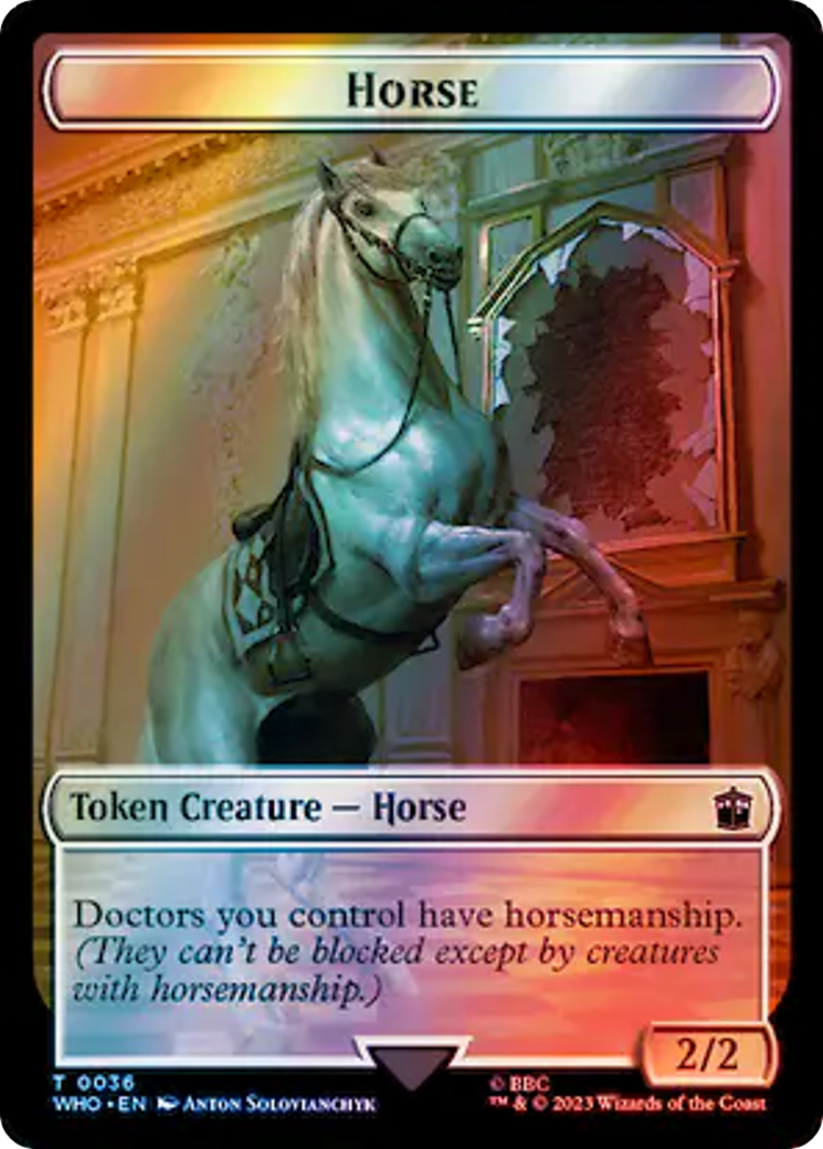 Horse // Alien Salamander Double-Sided Token (Surge Foil) [Doctor Who Tokens] | Gear Gaming Fayetteville