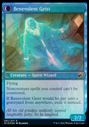 Malevolent Hermit // Benevolent Geist [Innistrad: Midnight Hunt Prerelease Promos] | Gear Gaming Fayetteville