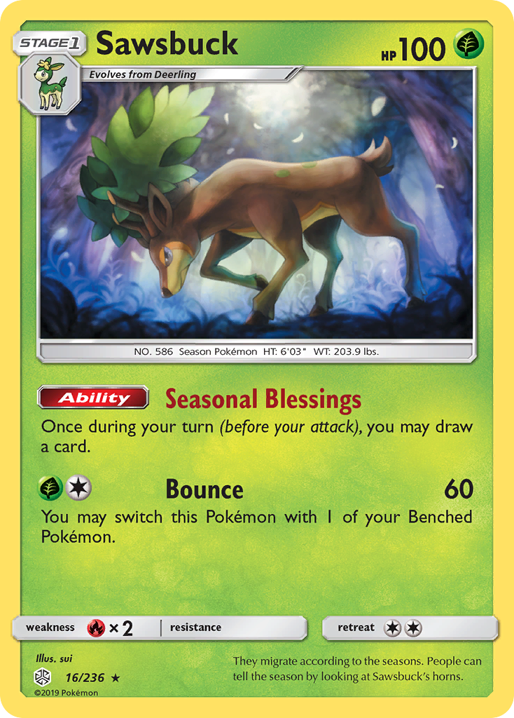 Sawsbuck (16/236) [Sun & Moon: Cosmic Eclipse] | Gear Gaming Fayetteville