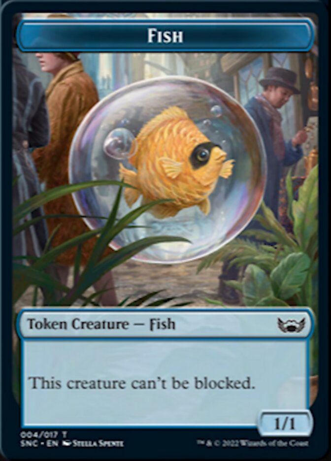 Clue // Fish Double-Sided Token [Streets of New Capenna Commander Tokens] | Gear Gaming Fayetteville